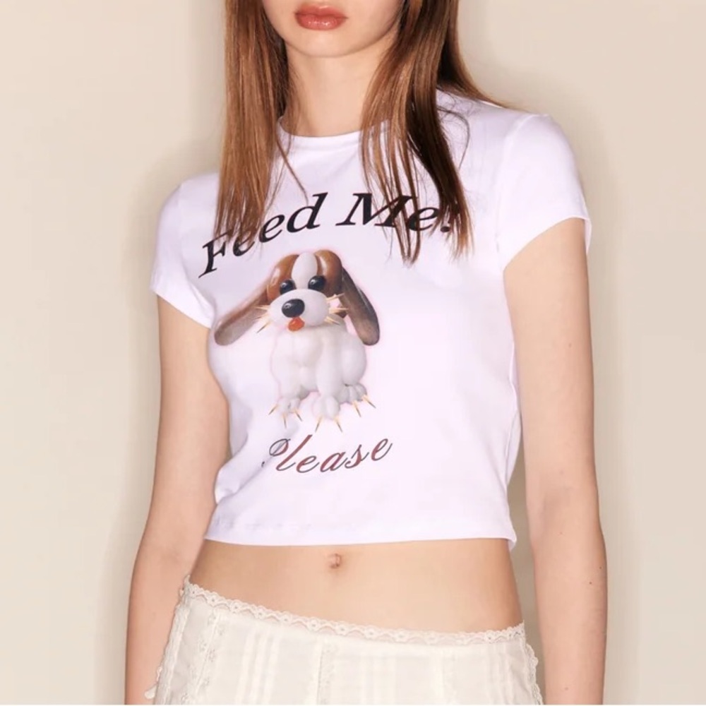 NODRESS Cute Puppy Crop Y2K Top Ssense sz. M